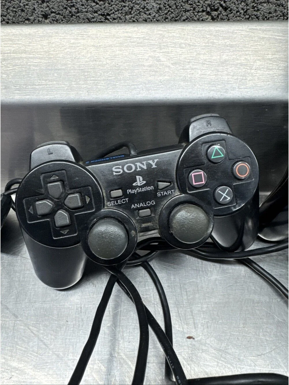 SONY PlayStation 2 Analog Controller SCPH-10010 Black Lot of 2 PS2